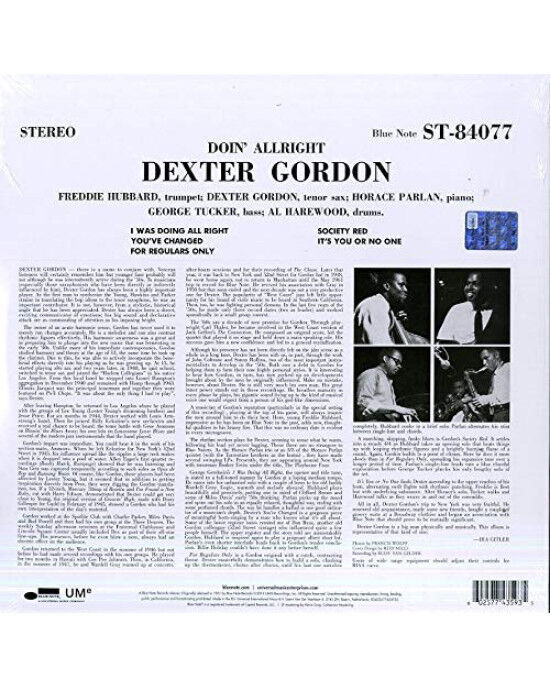 Dexter Gordon – Doin’ Allright (LP) Plak (Sıfır - Kapalı Ambalaj)