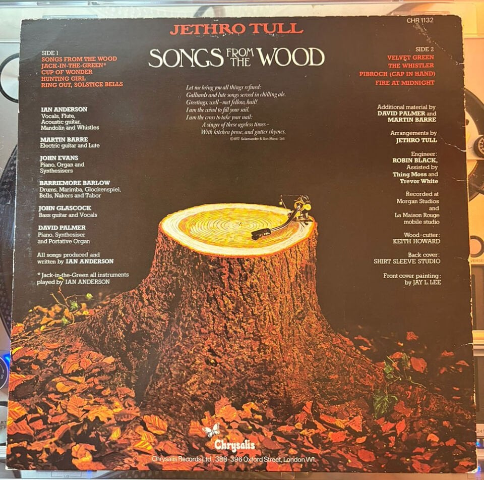 Jethro Tull – Songs From The Wood (1977 U.K. Chrysalis İlk Dönem Baskı) Plak